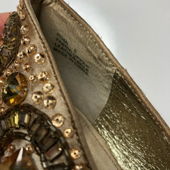 RARE ZiGiNY Black Label Romi Gold Jewel Gem Satin Sexy Peep-toe Pumps Stilettos - Picture 12 of 16